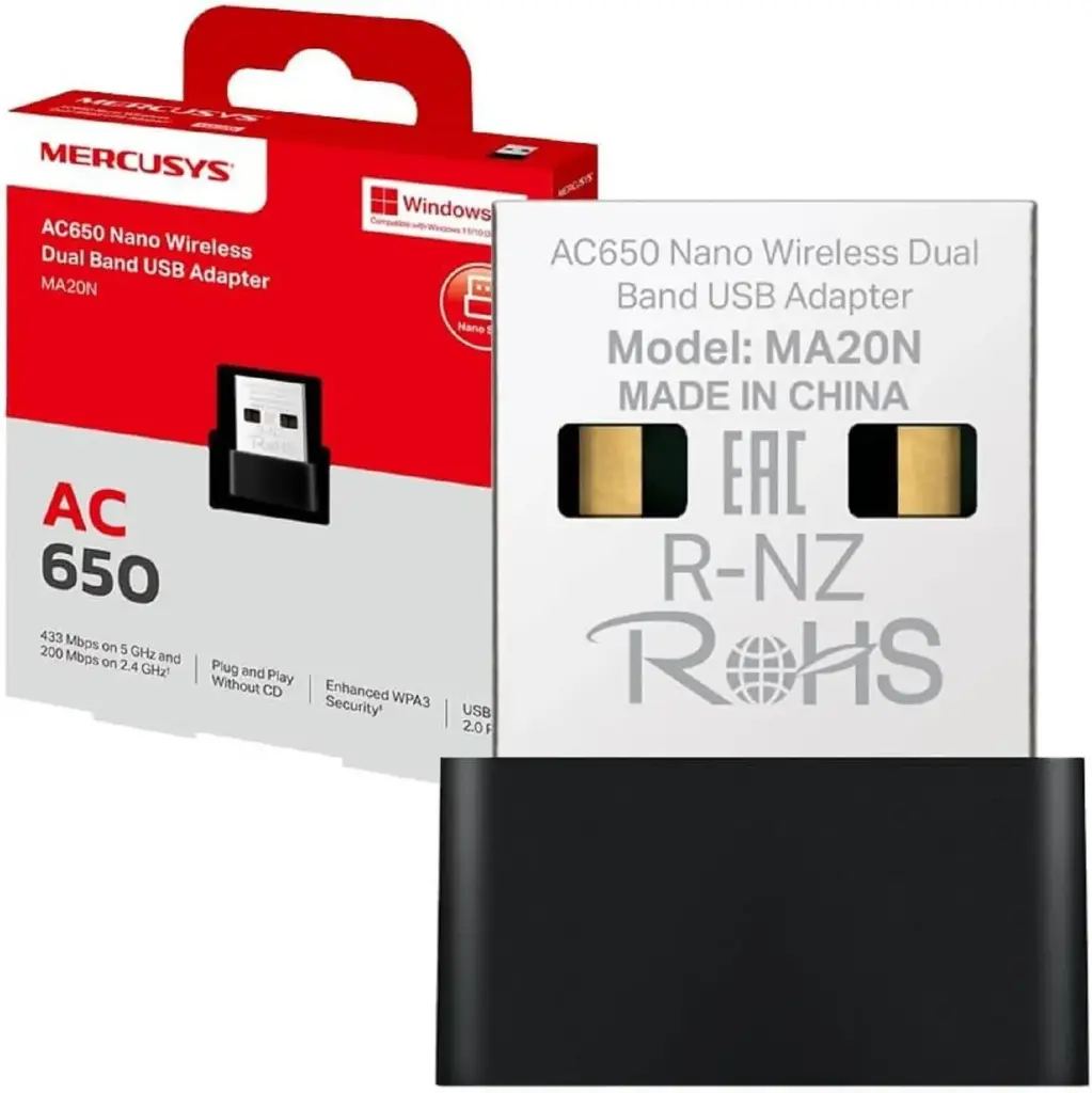 MERCUSYS MA20N, adaptateur Wi-Fi 5 AC650 USB double bande
