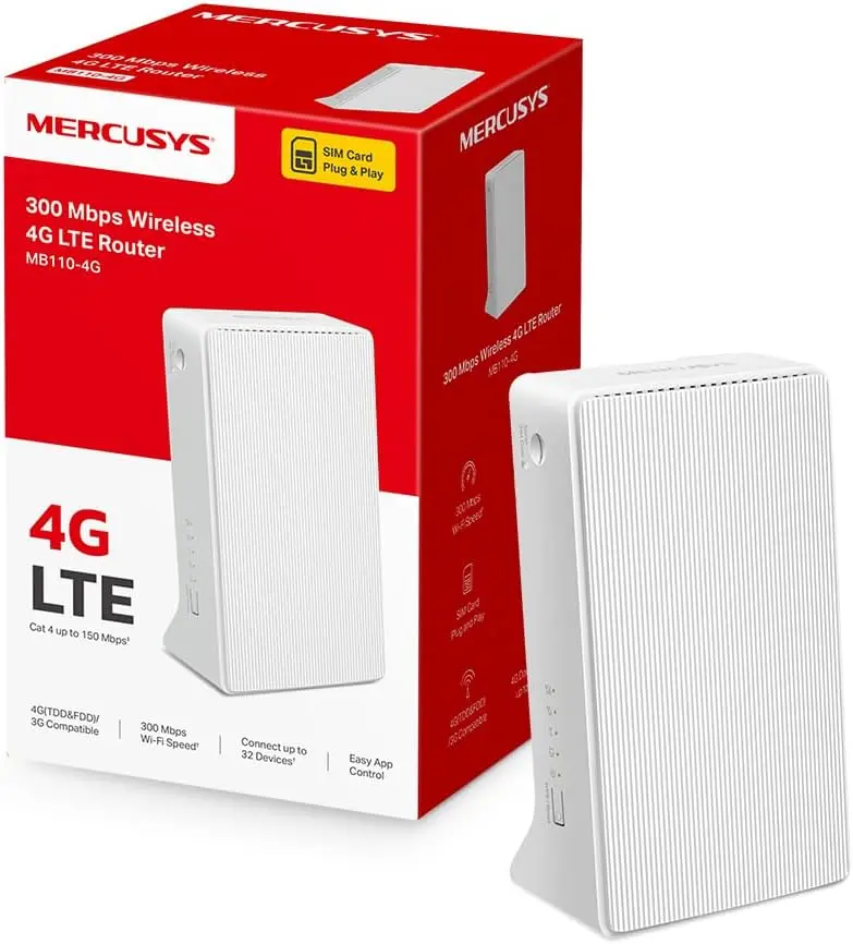[MB110-4G] MERCUSYS MB110-4G, routeur 4G LTE Cat 4 Wi-Fi N300 avec nano-SIM