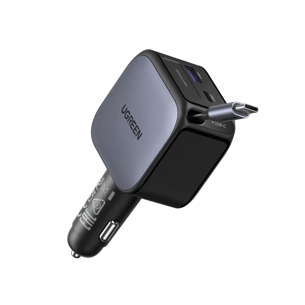 UGREEN Nexode 60W Chargeur Allume Cigare USB C Rétractable PPS PD QC 3.0 Chargeur Voiture Charge Rapide