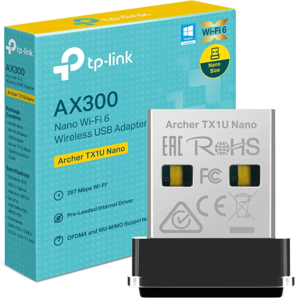 TP-Link Archer TX10UB Nano Clé USB Wi-FI 6 AX300 et Bluetooth 5.3, Double Bande Ultra Petit et Rapide
