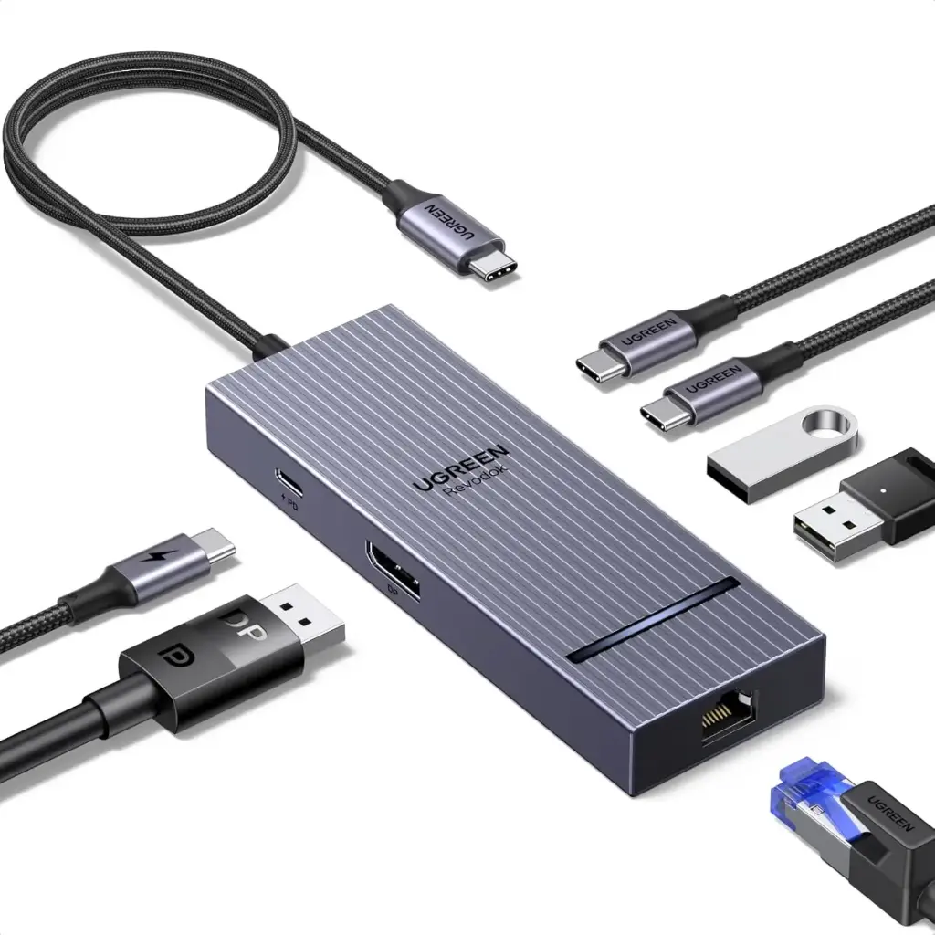 UGREEN Revodok Pro, hub USB-C 7-en-1, DisplayPort 4K 60 Hz et Ethernet Gigabit