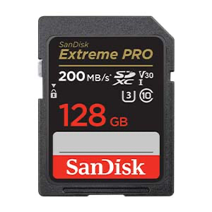 SanDisk Extreme PRO SDXC 128 Go, 200/90 Mo/s, U3 V30