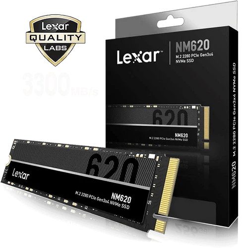 Lexar NM620 SSD 1To Interne, M.2 2280 PCIe Gen3x4 NVMe, Jusqu'à 3500 Mo/s en Lecture, 3000 Mo/s en écriture  