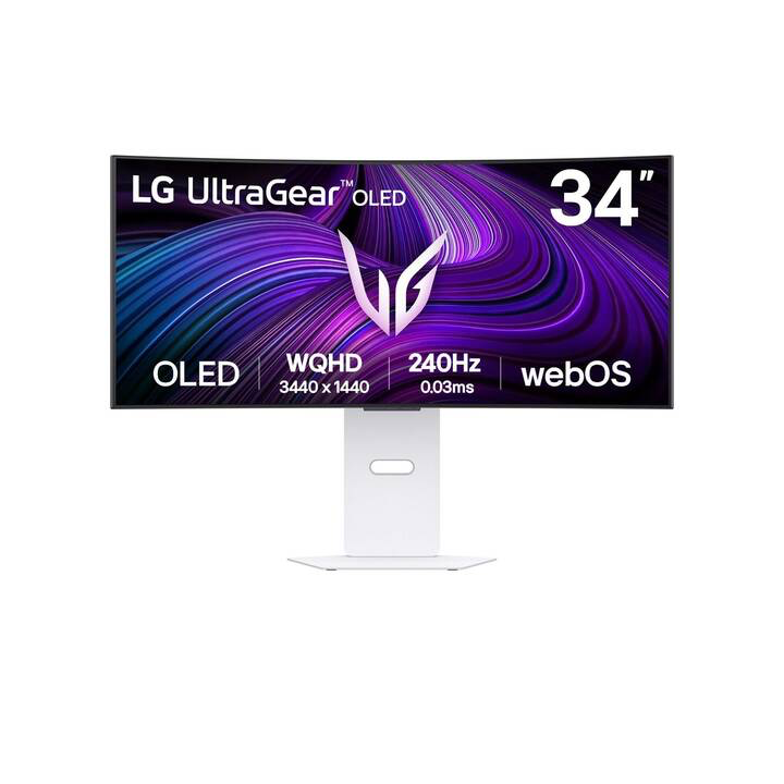 LG UltraGear 34GX90SA-W, 34″ WQHD OLED incurvé 800R, 240 Hz, 0,03 ms (webOS)