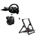 Pack Volant de Course avec Pédales Logitech G29 + Levier de Vitesse G Driving Force+ Support Volant de G29