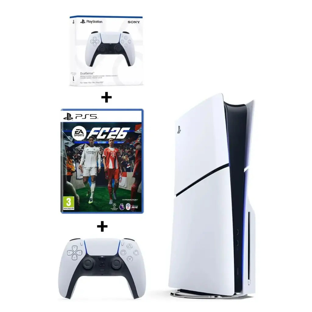 Pack Console PlayStation 5 Slim Standard + EA Sports FC 26 +Une Manette Supplémentaire