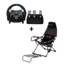 Pack Volant de Course Logitech G29 Driving Force  +  Siège GTPLAYER Simulateur de conduite, pliable Rouge