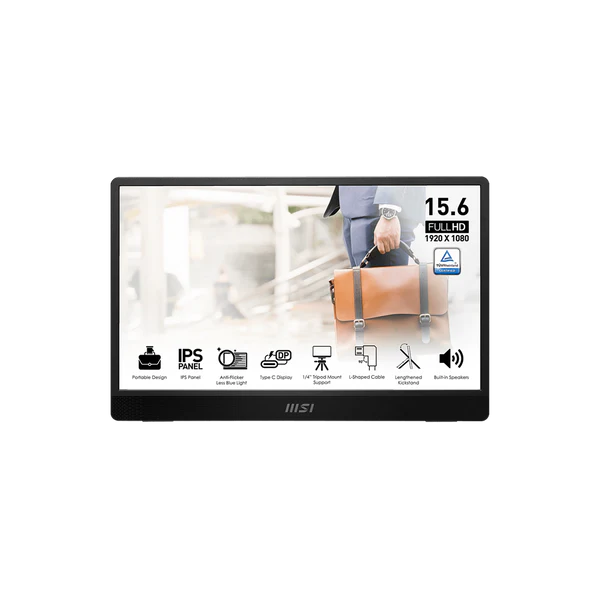 MSI PRO MP161 E2, 15,6″ FHD, dalle IPS, 60 Hz, 4 ms (Portable, Noir)