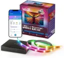  WiZ HDMI Sync Box avec rétroéclairage TV – Synchronise les lumières avec vos films, jeux et musiques – Ruban LED RGBIC pour TV de 75 à 85 pouces – Contrôle via application – Compatible Google et Alexa