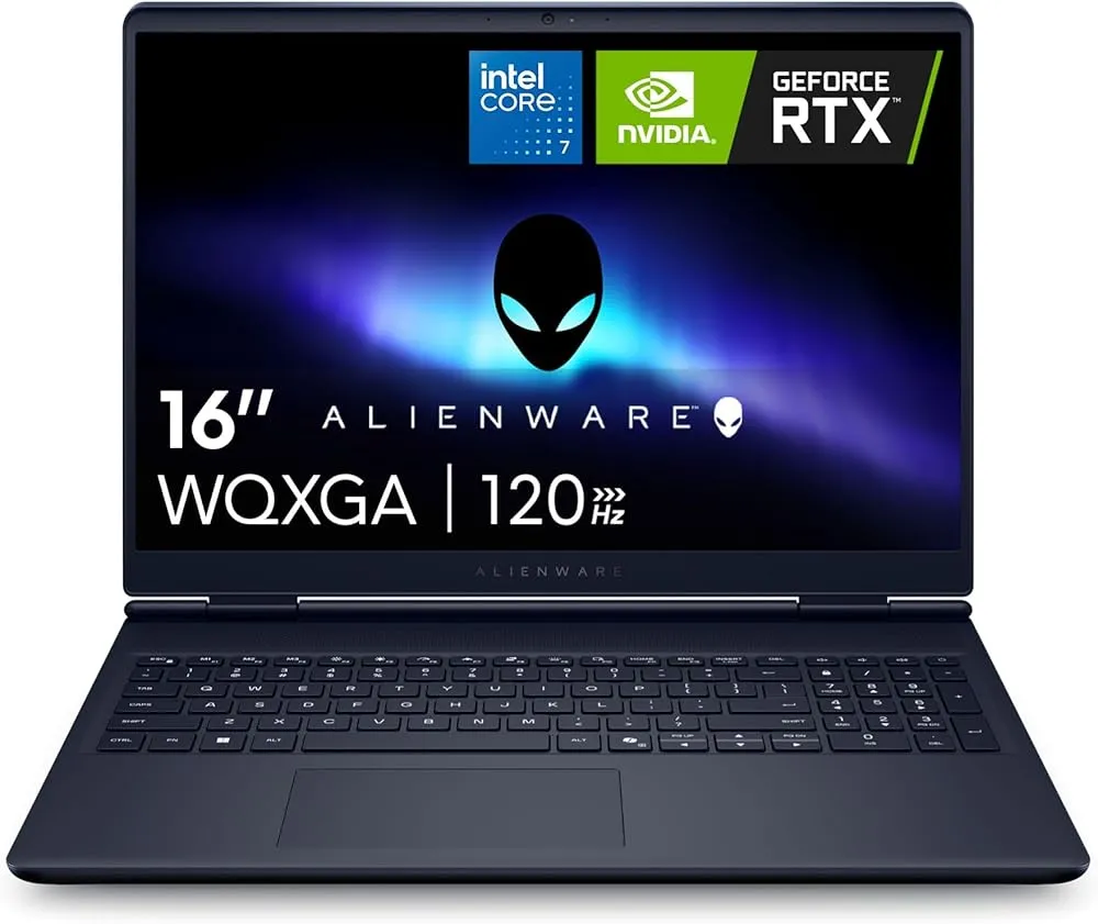 Alienware 16 Aurora PC Portable Gaming AC16250 16" WQXGA écran 120Hz 100% sRGB, Intel Core 7 240H Series 2, NVIDIA GeForce RTX 5060, 16Go RAM, 1To SSD, Win 11 Home, Clavier rétroéclairé Blanc AZERTY