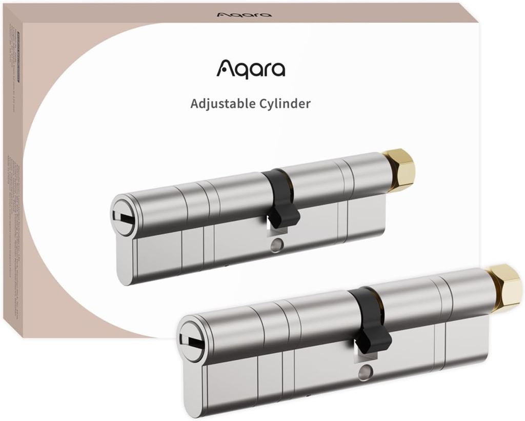 Aqara Cylindre Réglable-Nouvelle Version, pour Aqara Serrure Connectée U200 et U200 Lite, Compatible Universellement avec Tous Types de Portes en UE, Fonction d'urgence, avec 4 Clés