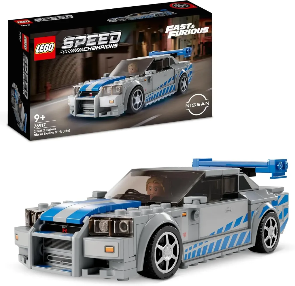 [76917] LEGO Speed Champions Nissan Skyline GT-R (R34) 2 Fast 2 Furious - Maquette de Voiture de Course à Construire avec Minifigurine Brian O'Conner - Idée Cadeau pour Garçons et Filles dès 9 Ans 