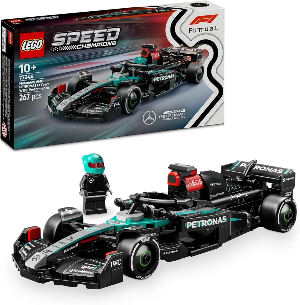 [77244] LEGO Speed Champions Voiture F1 Mercedes-AMG W15 - Voiture de Course avec minifigurine Collector de Pilote de Formule 1 - Maquette pour garçons et Filles dès 10 Ans ou Fans de Sport Automobile 