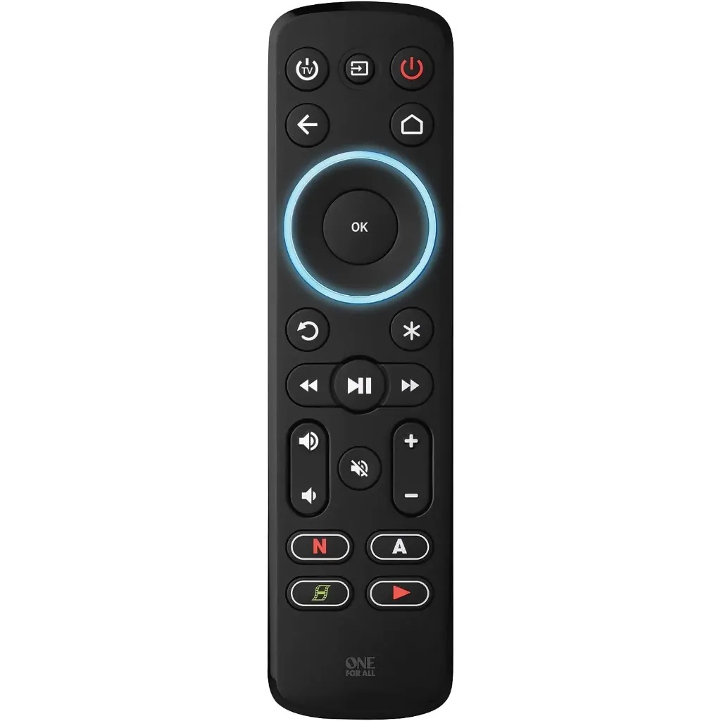 [URC7935] One For All Télécommande Streamer pour Boîtier Multimédia - Permettant de Contrôler jusqu’à 3 Appareils - Boîtiers Multimédia (Roku, Apple TV, etc.), TVs et des Barres de Son 