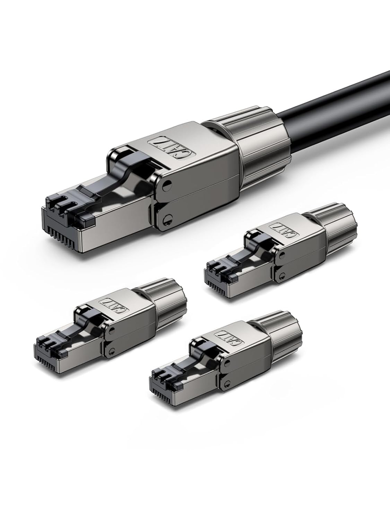 UGREEN Lot de 4 Cat 7 Connecteur RJ45 Ethernet Réseau Embout Fiche 10Gbps Installation sans Outil AWG 22-24