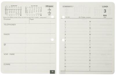 Quo Vadis - Recharge Agenda - 2026 - Bloc Planing - Journalier - Français - 12 mois de janvier à décembre - 11,5x14,5 cm - Papier Clairefontaine blanc - Fabrication française