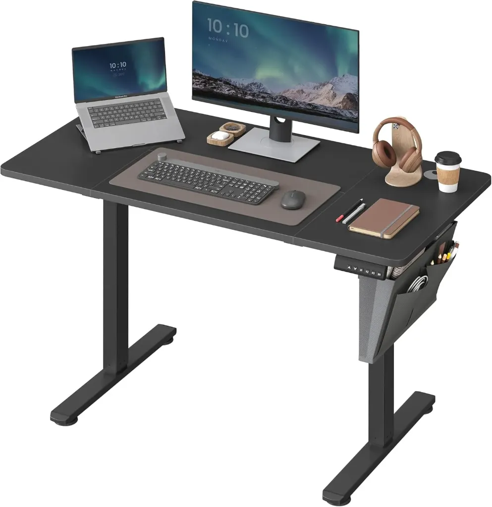 [LSD132B01/LSD132BZ02] SONGMICS Bureau Électrique Réglable en Hauteur, 120 x 60 cm, Noir d'encre