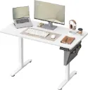 SONGMICS Bureau Électrique Réglable en Hauteur, 120 x 60 cm, Table Assis-Debout, Fonction Mémoire 4 Hauteurs, pour Bureau, Télétravail, Blanc Nuage