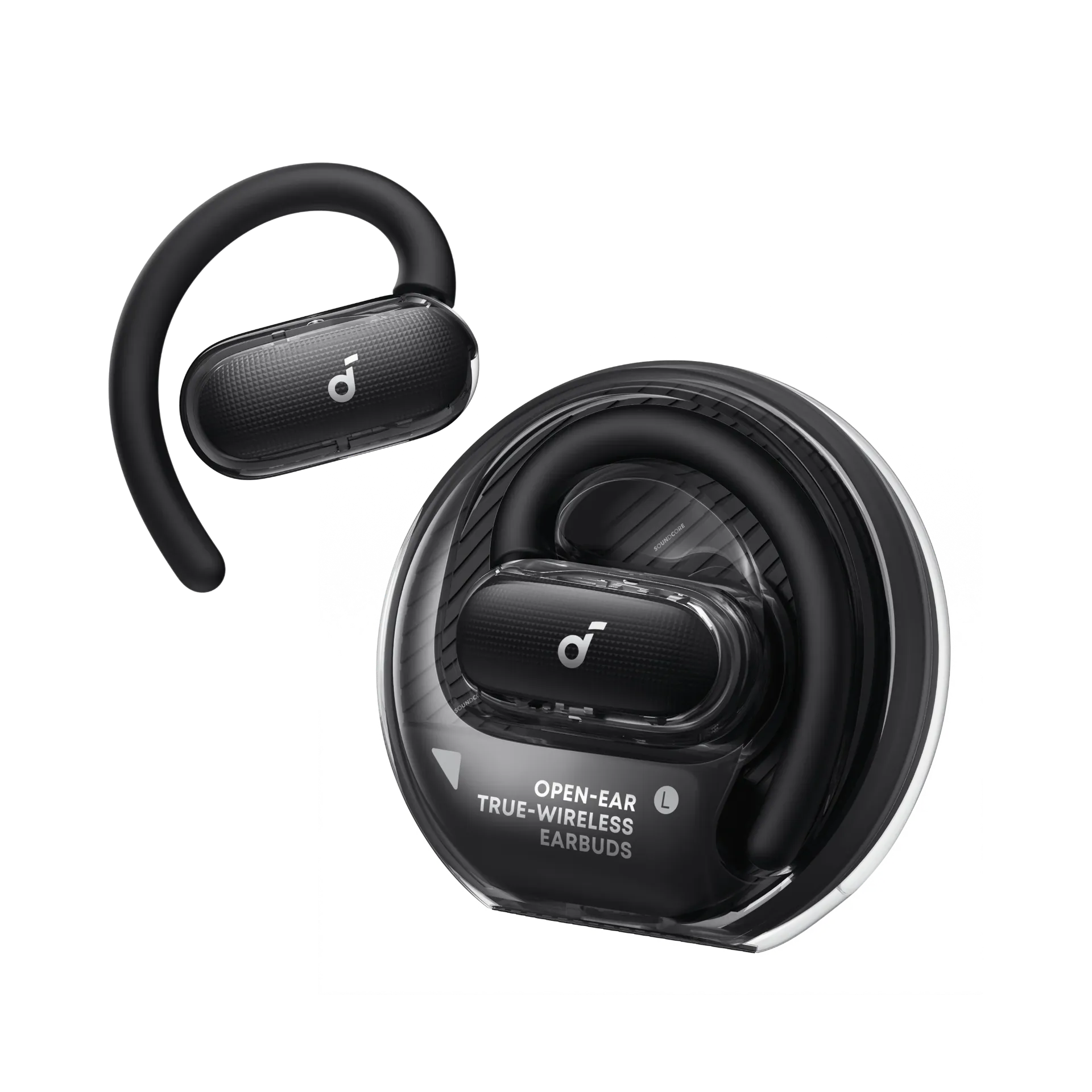 Soundcore V40i Écouteurs à Oreilles Libres by Anker, Son Cristallin, 4 Tailles Ajustables pour Toutes Les Tailles d'oreilles, Basse Profonde, IP55, Autonomie 21H, Netteté IA des Appels, Bluetooth 5.4 Noir