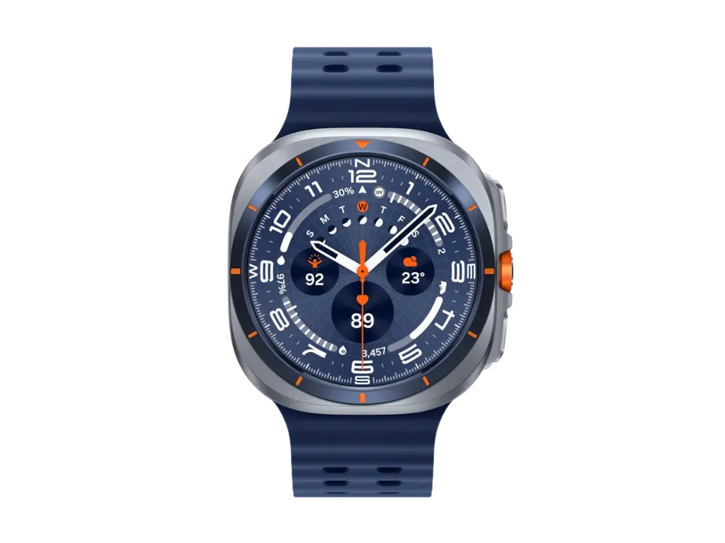 Samsung Galaxy Watch Ultra (2025), Montre Connectée, Bouton d'action, Galaxy AI, GPS Double fréquence, 4G, 47mm, Bleu Titane