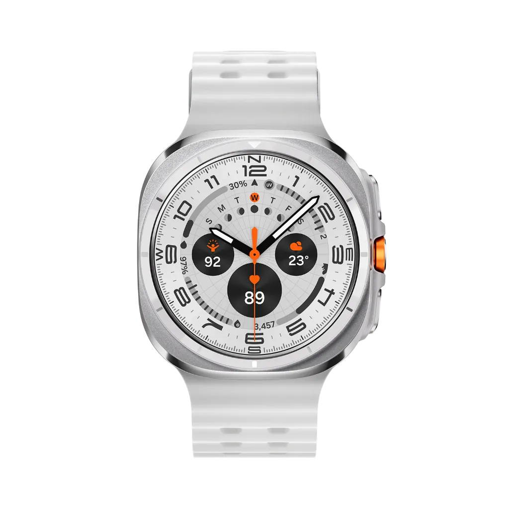 Samsung Galaxy Watch Ultra (2025), Montre Connectée, Bouton d'action, Galaxy AI, GPS Double fréquence, 4G, 47mm, Blanc Titane