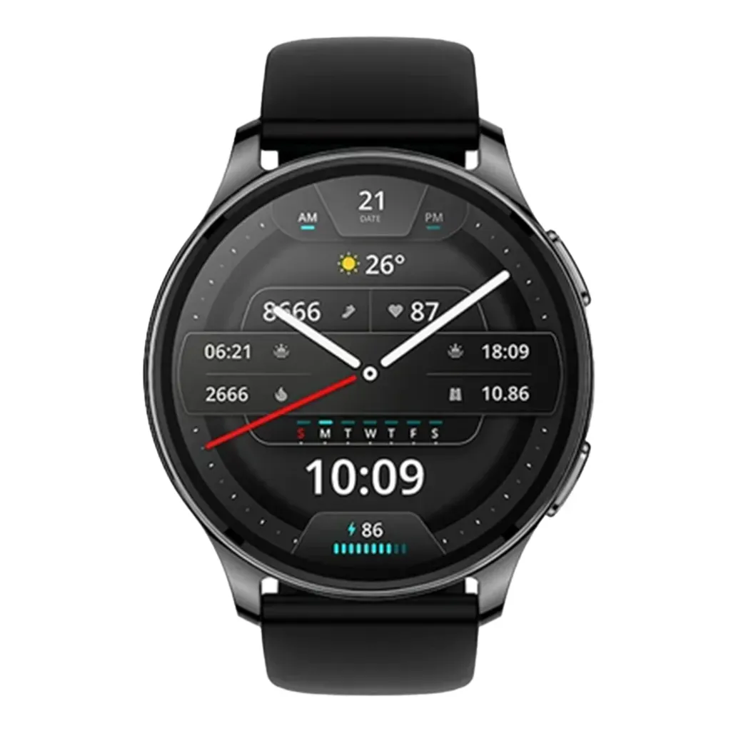 Amazfit Montre intelligente Pop 3R, écran AMOLED de 1,4 pouce , appel Bluetooth, SpO2, autonomie de la batterie de 12 jours, assistance vocale AI, 100 modes sportifs - Noir