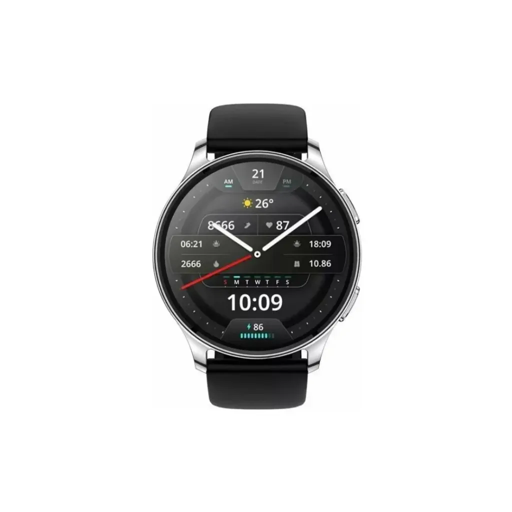 Amazfit Montre intelligente Pop 3R, écran AMOLED de 1,4 pouce , appel Bluetooth, SpO2, autonomie de la batterie de 12 jours, assistance vocale AI, 100 modes sportifs - Gris