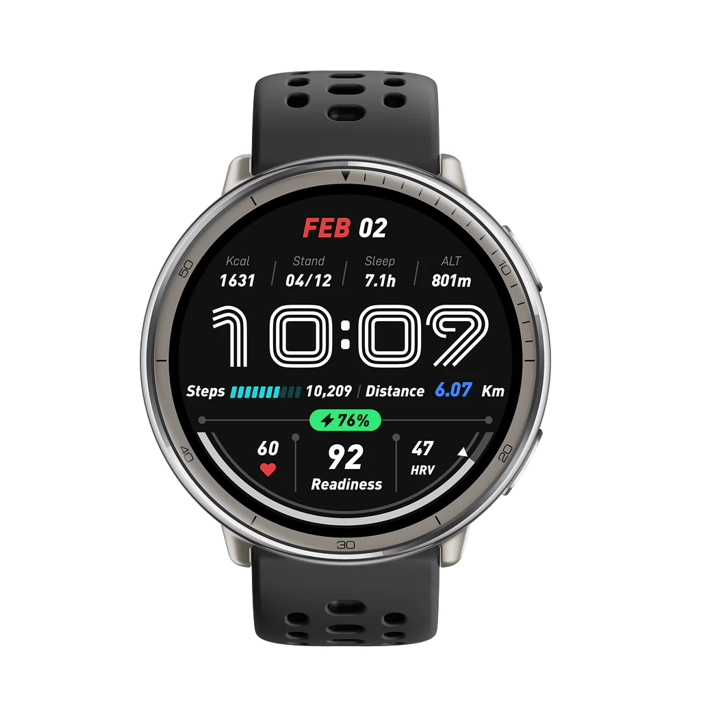 Amazfit Active 2 44 mm, montre connectée 1,32″ AMOLED (Silicone)
