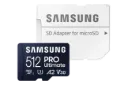 Samsung Carte Mémoire MicroSDXC, PRO Ultimate , 512 Go, vitesse de lecture jusqu'à 200 Mo/s, avec adaptateur SD
