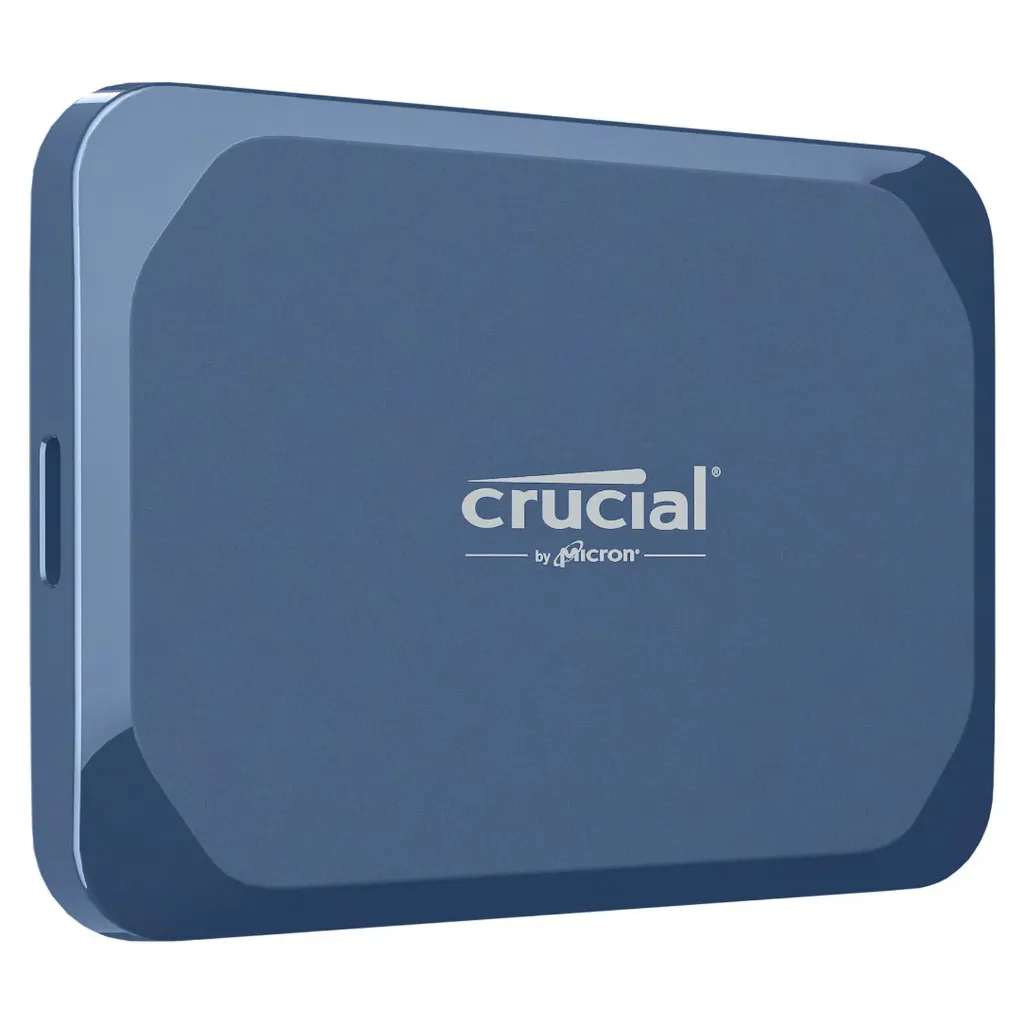Crucial X10 1To  SSD Externe Portable, Jusqu’à 2100Mo/s, USB-C 3.2 Gen2, CT1000X10SSD9-02, (Bleu Mat)