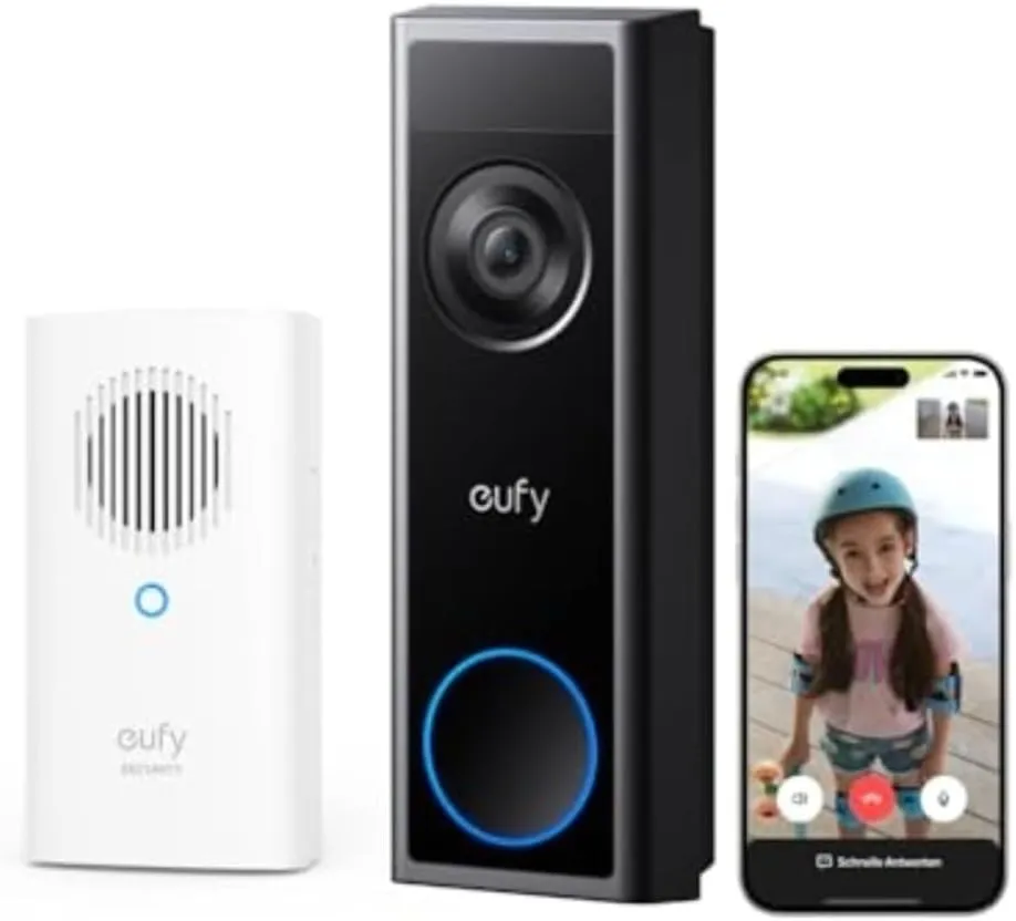 eufy Security Sonnette vidéo C31, 2K FHD extérieure, Compatible HomeBase S380