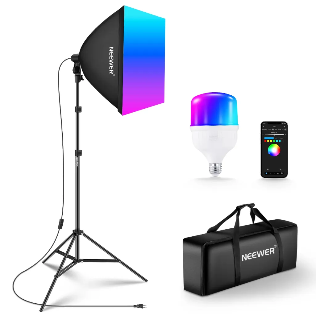 [NK800] NEEWER NK800 Kit softbox RGB 60 × 60 cm, 2 lampes, contrôle par application