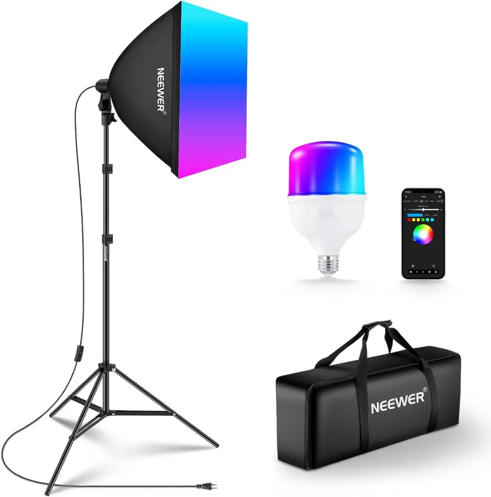 NEEWER NK800 Kit d'éclairage Softbox RVB avec contrôle par App