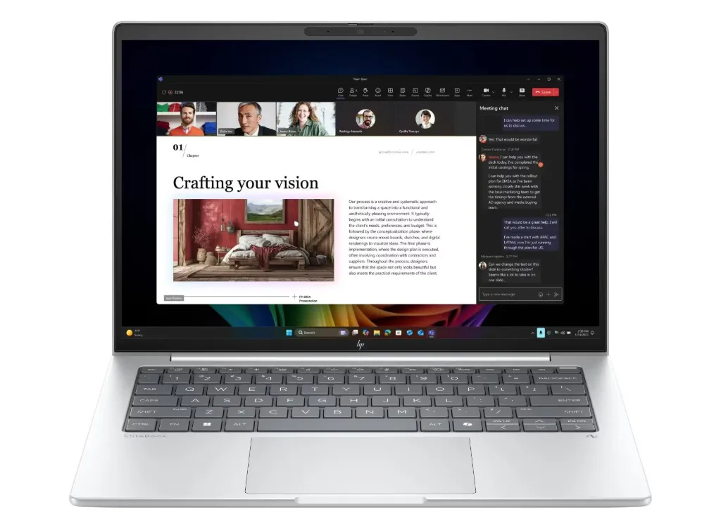 HP EliteBook 8 G1a, 14″, Ryzen AI 7 350, RAM 32 Go, SSD 512 Go