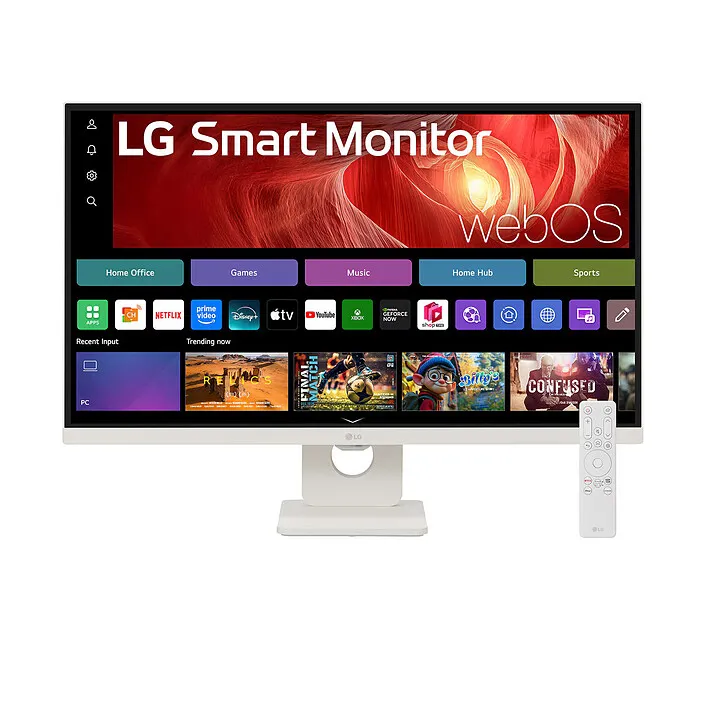 LG Smart Monitor 27U731SA-W 27" - Dalle IPS UHD (3840x2160), 5ms GtG 60Hz, HDR 10, DCI-P3 90% , inclinable Blanc