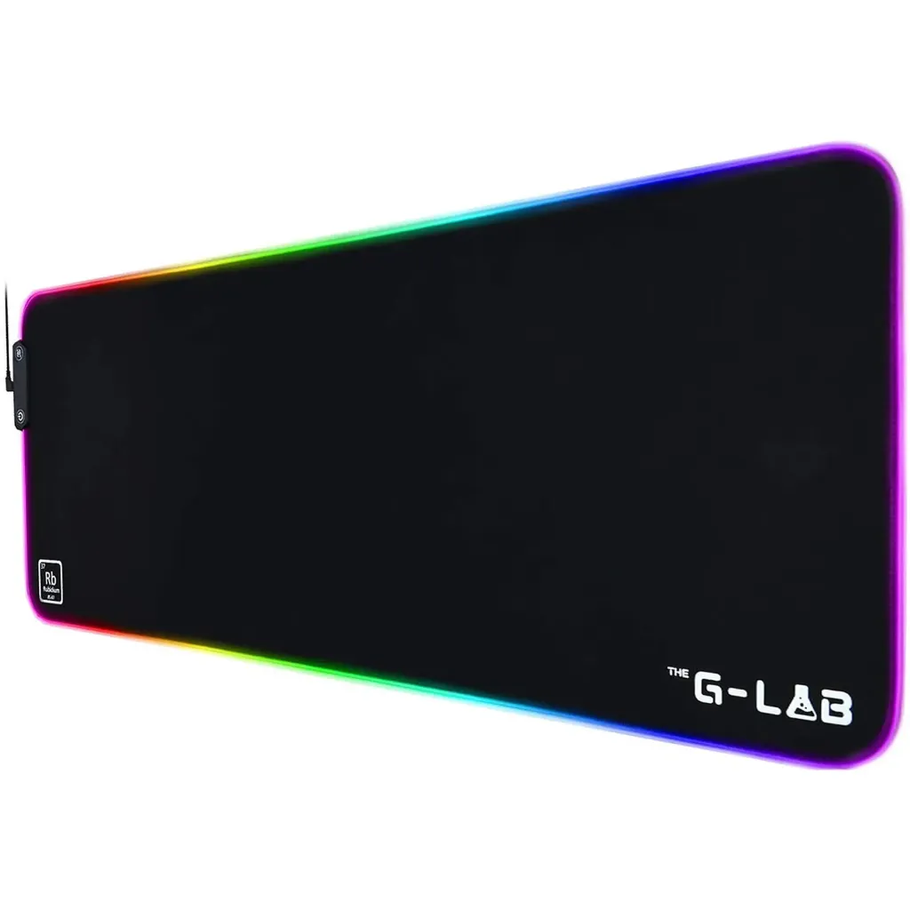 The G-Lab Pad Rubidium - Tapis de Souris Gaming RGB XXL - Rétroéclairage LED 14 Modes  (800x300x4mm) Noir