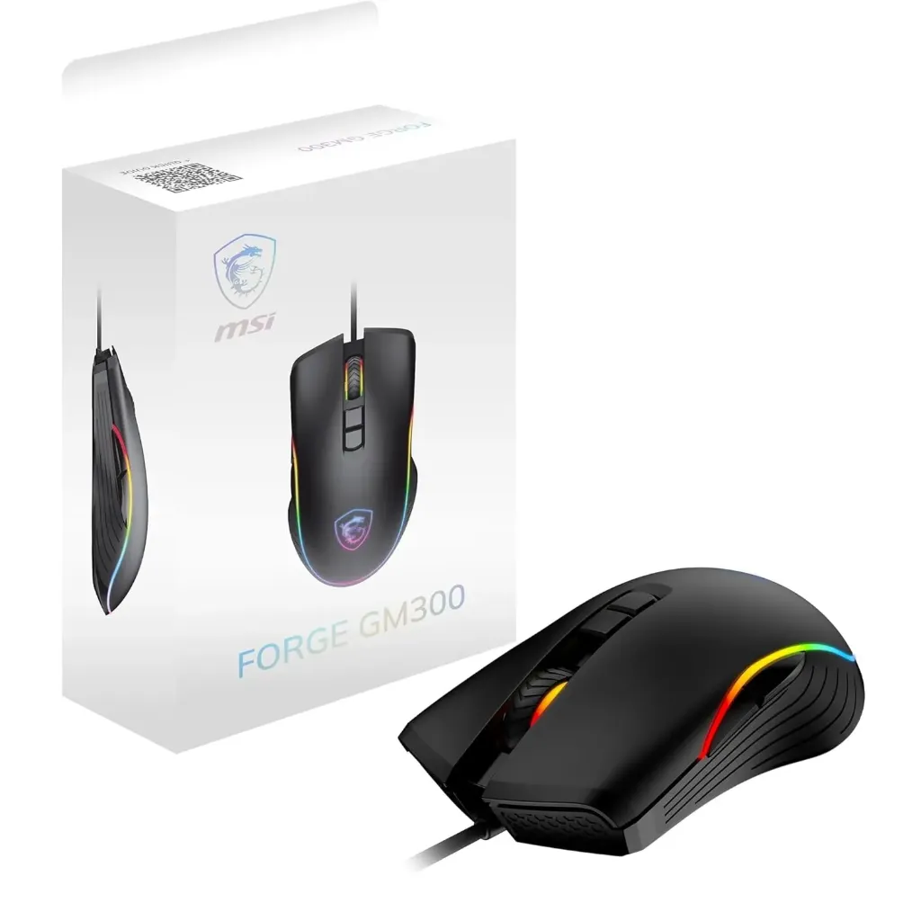 MSI Forge GM300, souris gaming filaire 7 200 DPI, USB, RGB