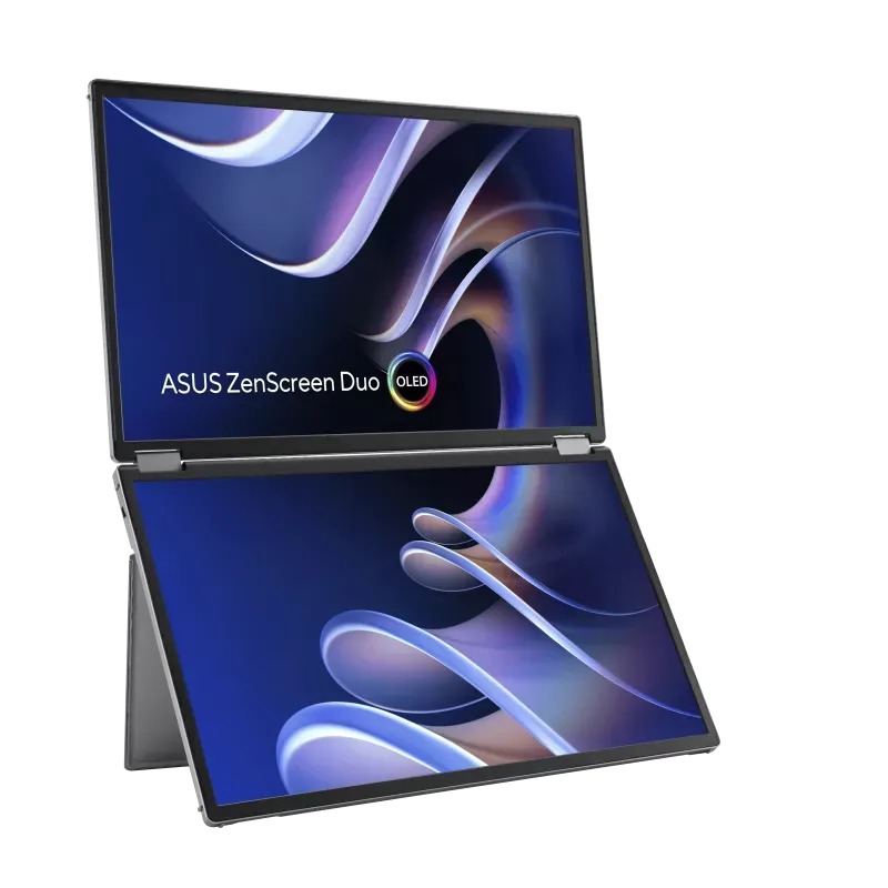 ASUS ZenScreen Duo OLED MQ149CD moniteur portable pliable à 360° - Double écran 14 pouces, 16:10, 1920x1200 FHD,100 % DCI-P3 Gris