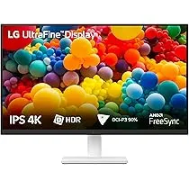 LG 27US500-W Moniteur 27 pouces  4K UHD ,HDR 10, DCI-P3 90 %, 60 Hz, 5ms, HDMI 2.0, DisplayPort,  Blanc