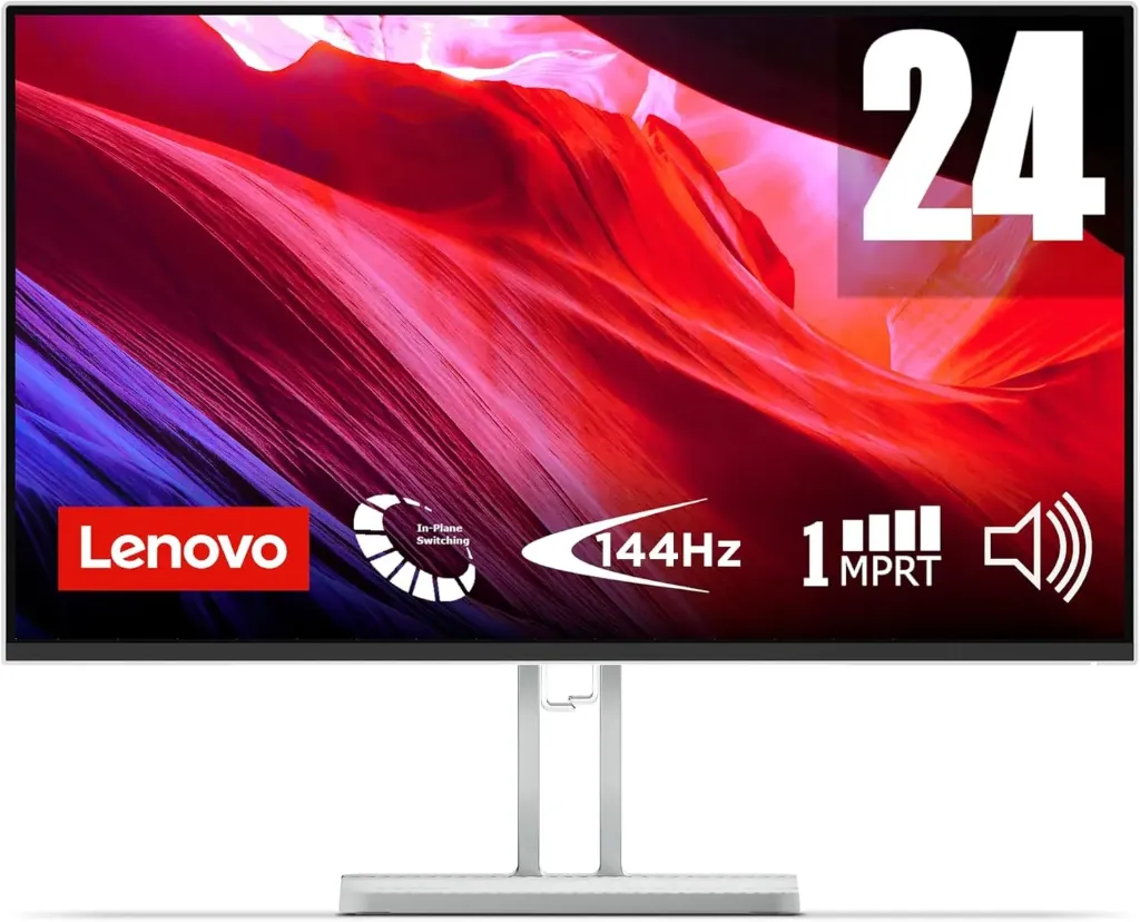 Lenovo L24-45, 23,8″ FHD IPS, 144 Hz, 1 ms MPRT (VGA, haut-parleurs)