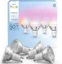Philips Hue Essential Spot LED Connecté GU10, Ampoule connectée 4,7 W, 2200-6500 K, 345lm, intensité réglable, Compatible Alexa, Google et Apple (lot de 4)