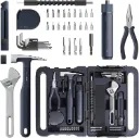 HOTO Kit d'outils 40 pièces - Malette outils complète avec tournevis électrique (LED, 3 couples), 14 outils & 26 accessoires