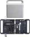 HOTO Boîte à Outils, 26 Pièces, Inclus Perceuse 12V, Gris/Bleu Foncé
