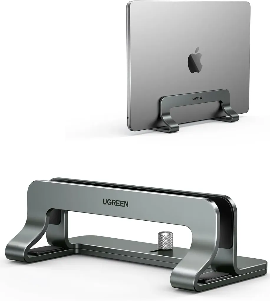 UGREEN Support Ordinateur Vertical en Aluminium Laptop pour Portable Bureau Réglable  (Gris)