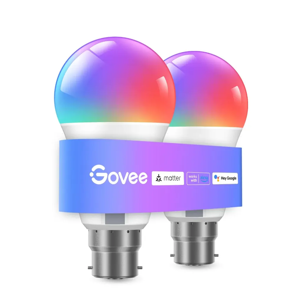 Govee Ampoule E27 WiFi et Bluetooth Intelligentes, Compatible avec SmartThings, Matter, Alexa et Google Assistant, ( lot de 2. )