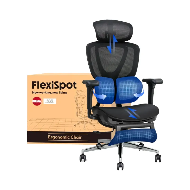 FLEXISPOT C5B Chaise de bureau ergonomique, appuie-tête 3D, Noir
