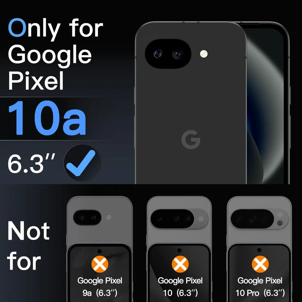 JETech, verre trempé 9H pour Google Pixel 10a (Lot de 3)