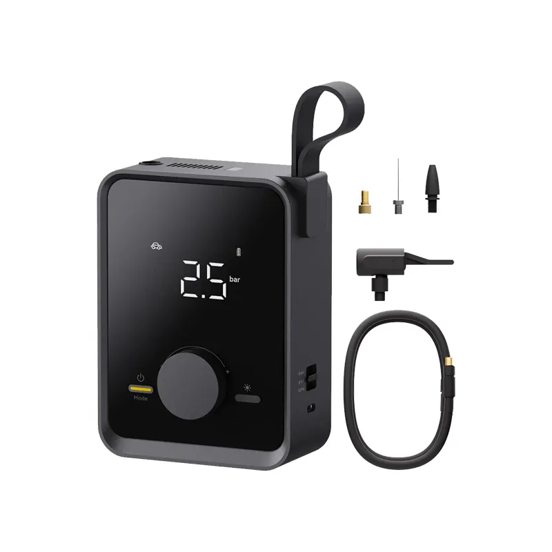 HOTO Compresseur à Air Portatif, 120PSI Portable avec Lumière LED, 12V DC, Batterie de 7500mAH