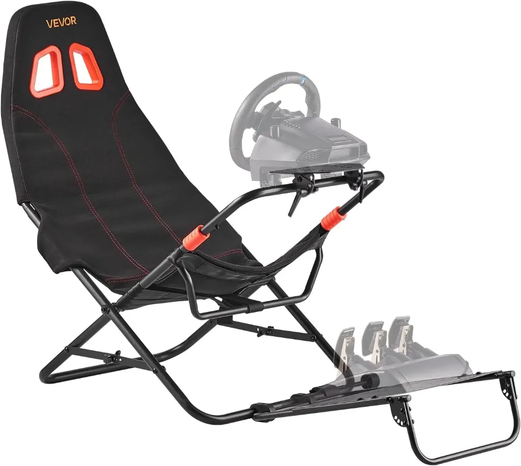 VEVOR, cockpit pliable avec siège pour simulateur de conduite (Noir)