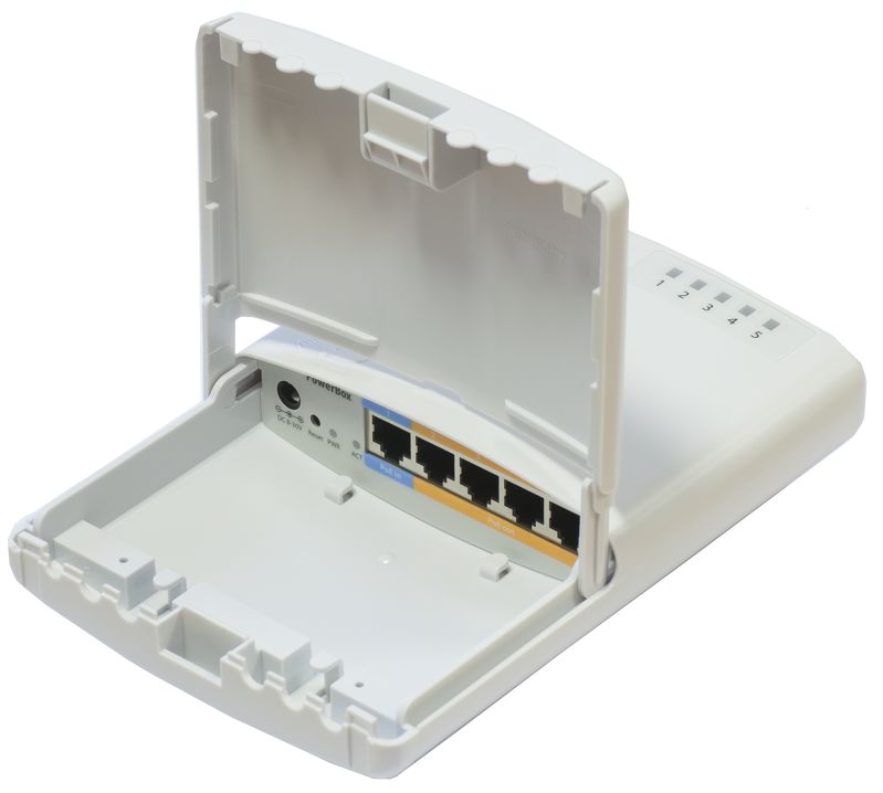[MTK-2337] MikroTik PowerBox RB750P-PBr2, routeur extérieur PoE 5 ports